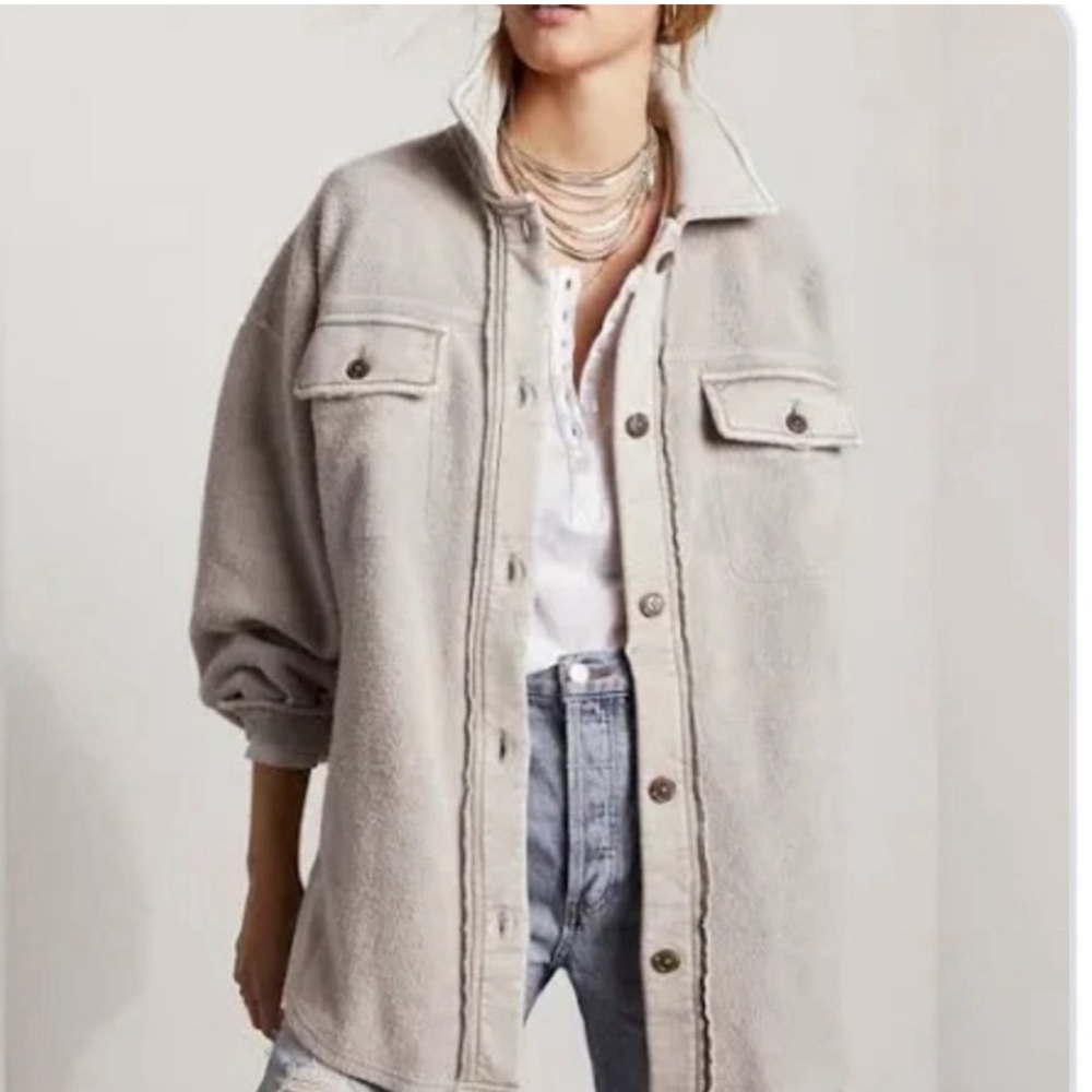 Free People Ruby Shacket in Stone